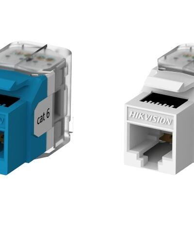 Prise Keystone Cat 6 UTP à 180° sans outil non blindée Blanc (50 Pcs)