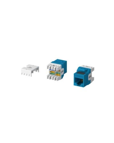 Prise Keystone Cat 6 UTP à 180° Punch Down non blindée Blue (50 Pcs)