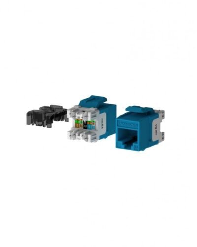 Prise Keystone Cat 6A UTP à 180° Punch Down non blindée Bleu (50 Pcs)