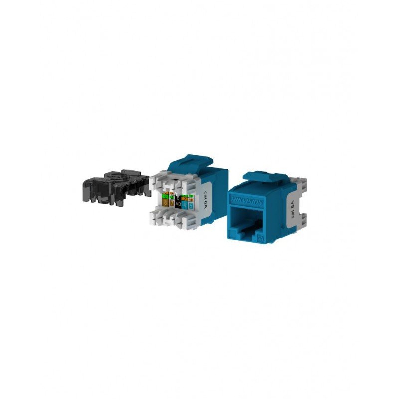 Prise Keystone Cat 6A UTP à 180° Punch Down non blindée Bleu (50 Pcs)