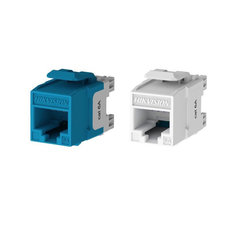 Prise Keystone Cat 6A UTP à 180° Punch Down non blindée Blanc (50 Pcs)